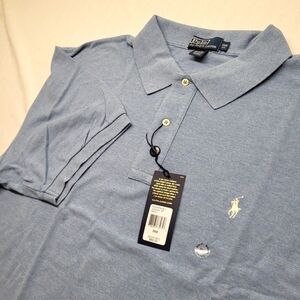 NEW Polo Ralph Lauren Polo Shirt Mens 3XB Blue Preppy School Logo Casual Classic